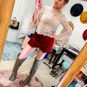 Lace Top with Bell Sleeves